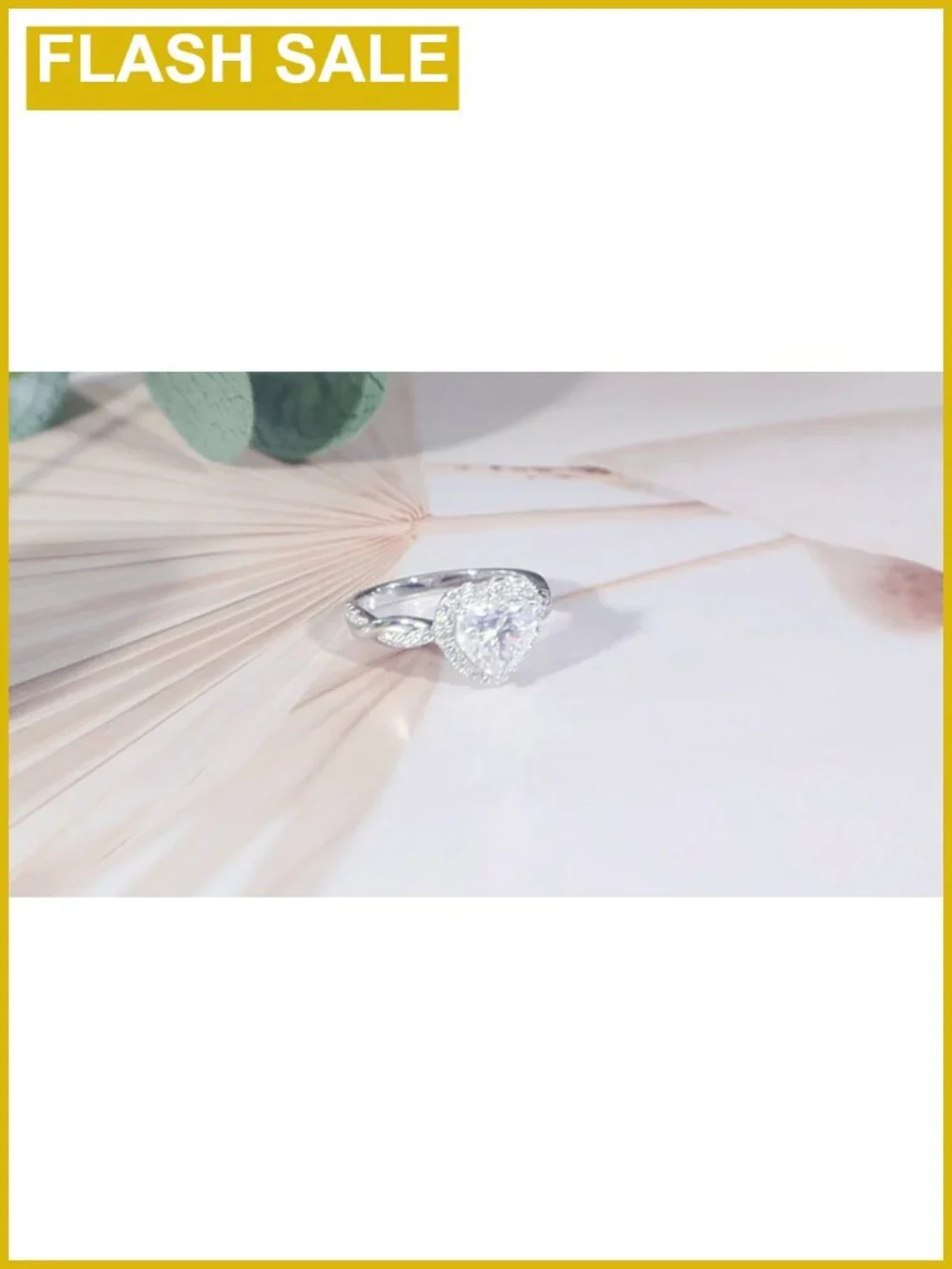 Heart Moissanite Halo Promise Ring 925 Sterling Silver Engagement